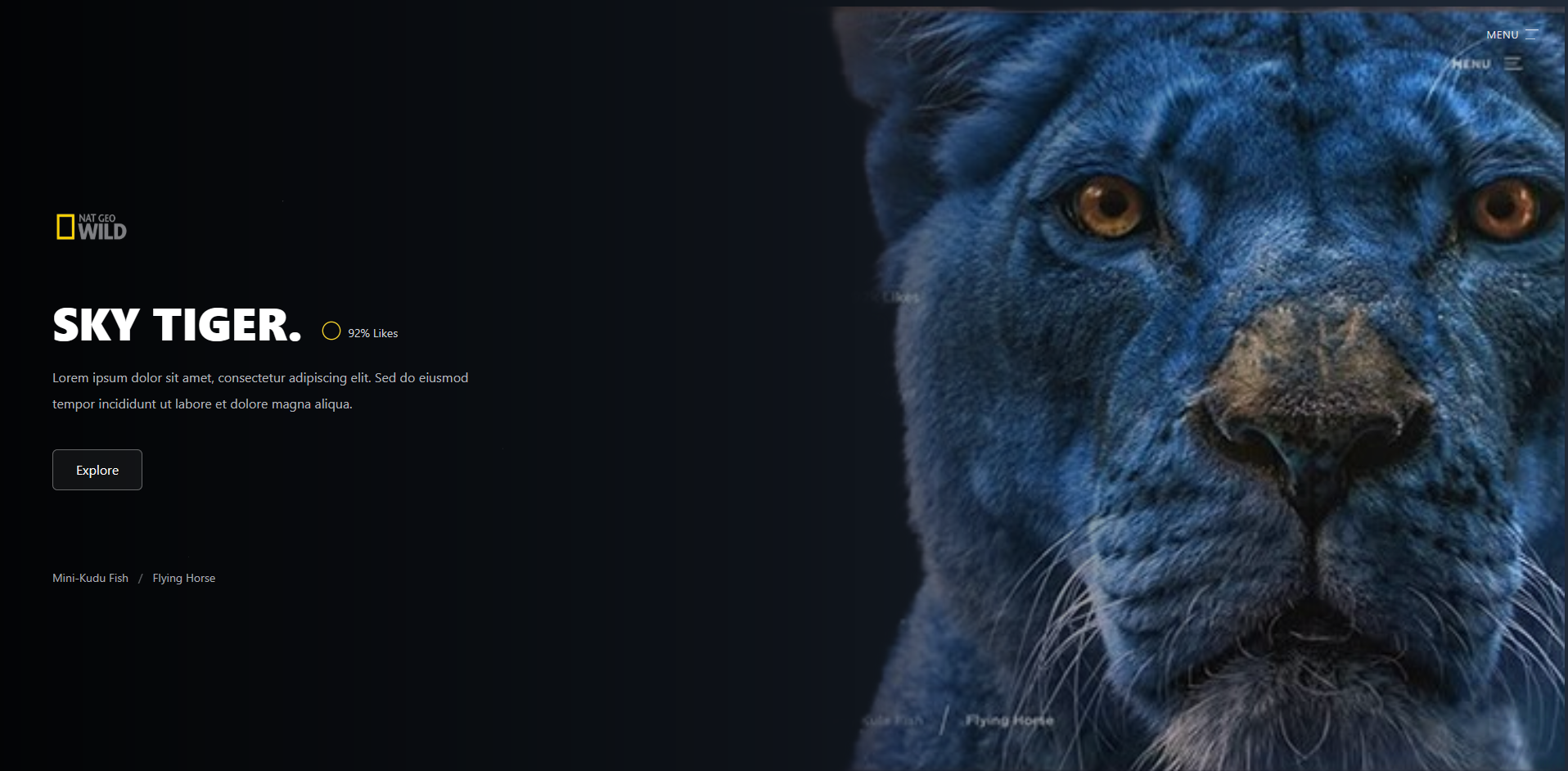 لندینگ پیج حیات وحش - نمونه کار دانشجوی آروین شاه پسند